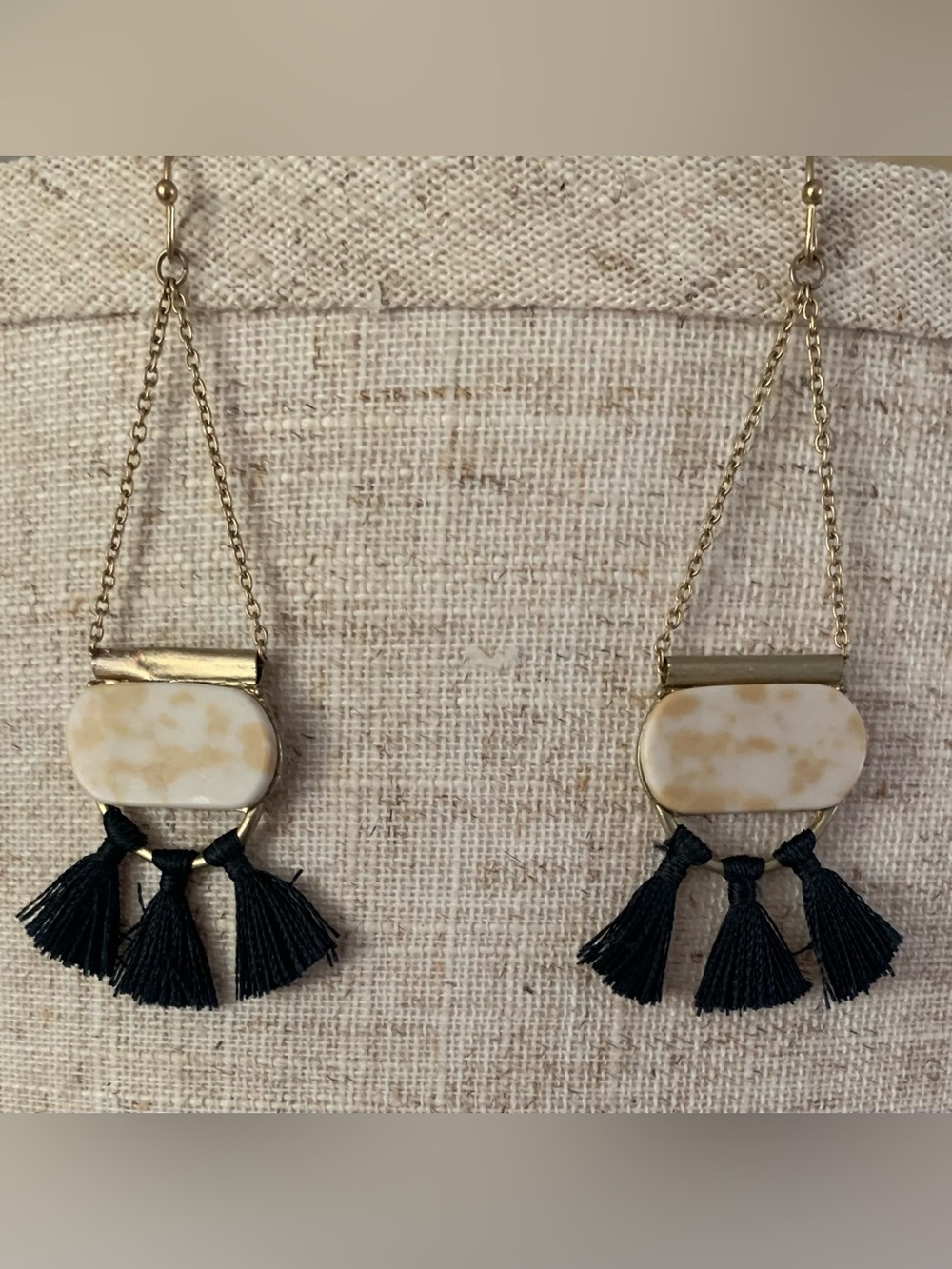Anthropology Studio Elke Handcrafted Tassel Earrings 18kGold Plated Details